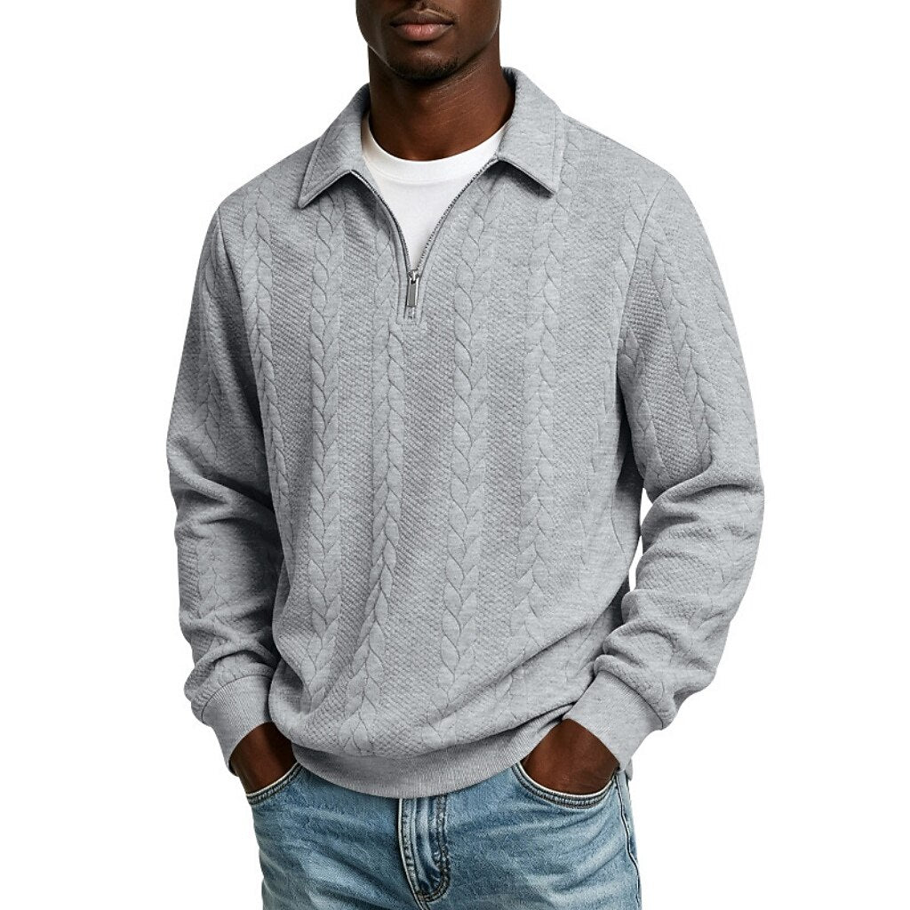 Alan - Jacquard Quarter-Zip Polo | By Julian & Claire Toronto