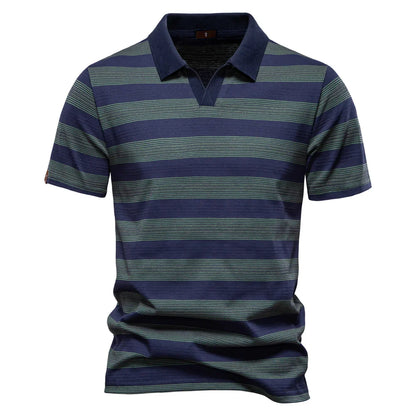 Warner -  Striped Short Sleeve Polo Shirt | By Julian & Claire Toronto