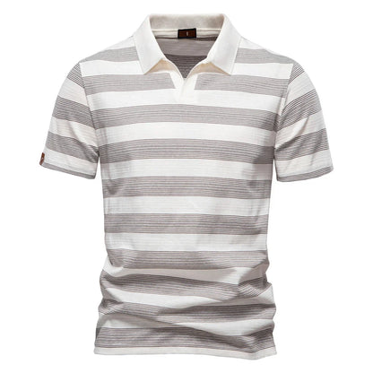Warner -  Striped Short Sleeve Polo Shirt | By Julian & Claire Toronto