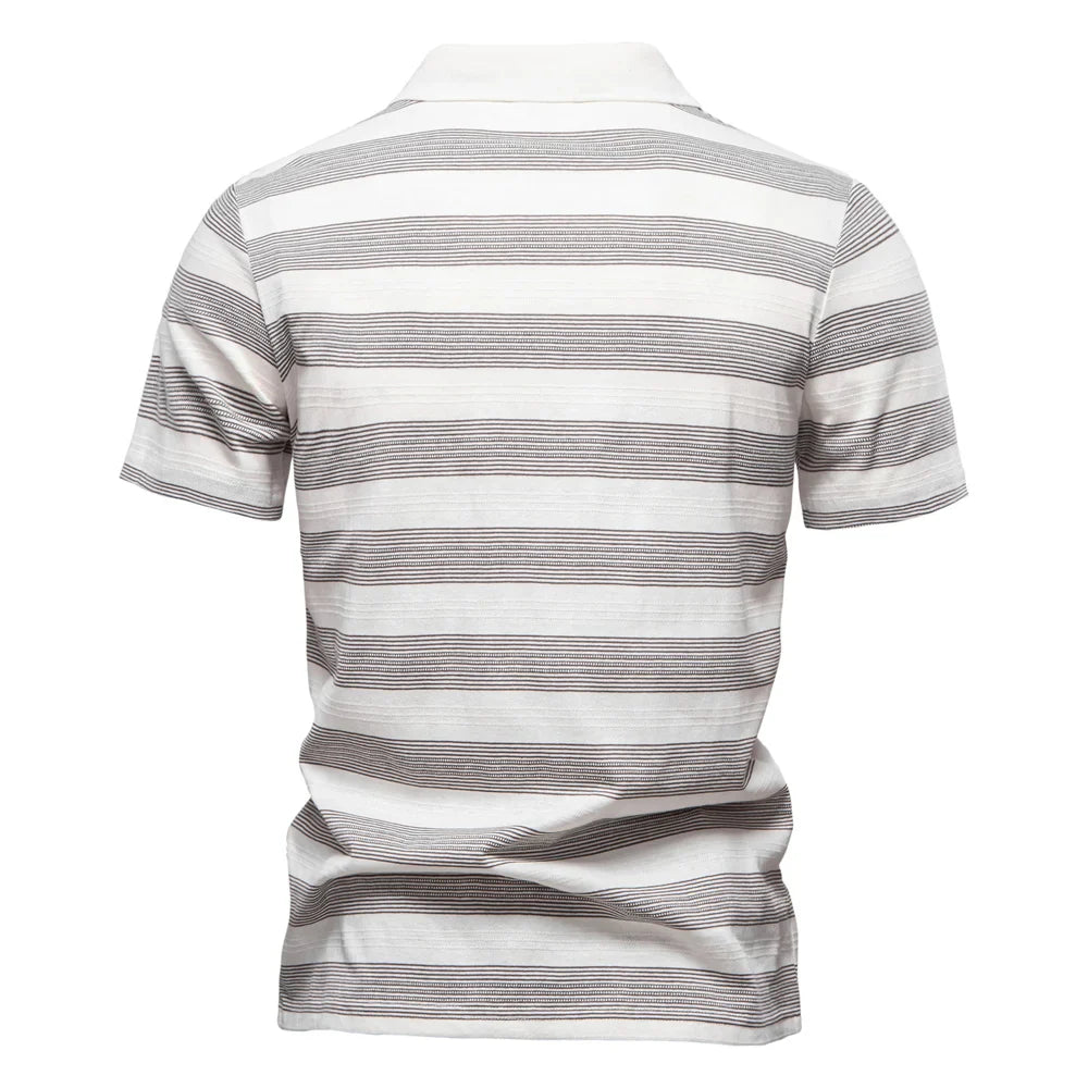 Warner -  Striped Short Sleeve Polo Shirt | By Julian & Claire Toronto