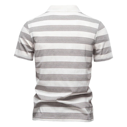 Warner -  Striped Short Sleeve Polo Shirt | By Julian & Claire Toronto