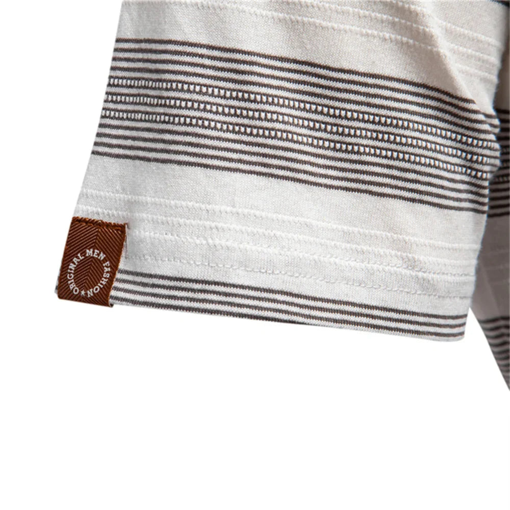 Warner -  Striped Short Sleeve Polo Shirt | By Julian & Claire Toronto