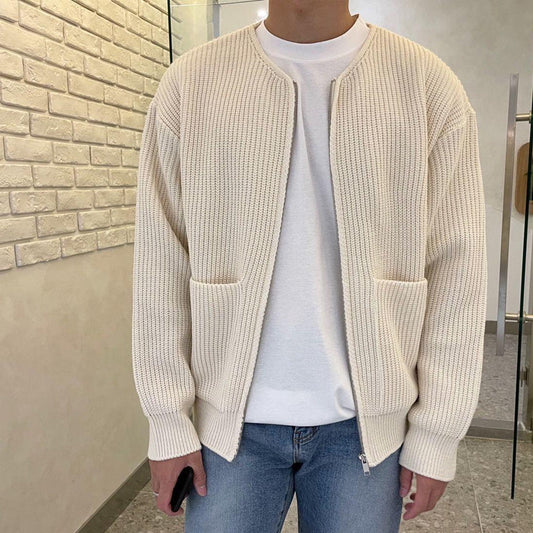 Watson - Classic Ribbed Full-Zip Knit Cardigan | By Julian & Claire Toronto