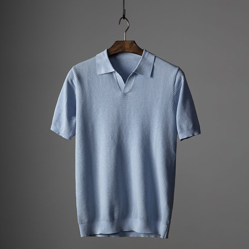 Russel - Lightweight Textured Polo Shirt | By Julian & Claire Toronto