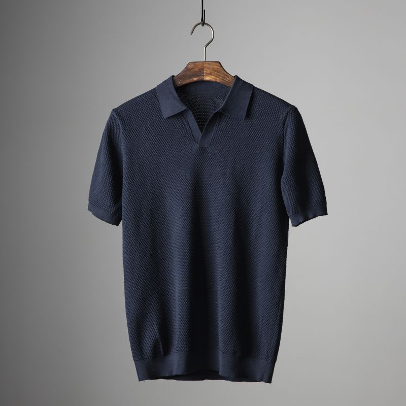 Russel - Lightweight Textured Polo Shirt | By Julian & Claire Toronto