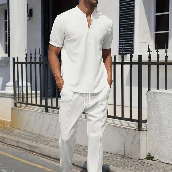 Urijah - Casual Waffle Polo Co-Ord Set | By Julian & Claire Toronto