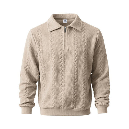 Alan - Jacquard Quarter-Zip Polo | By Julian & Claire Toronto