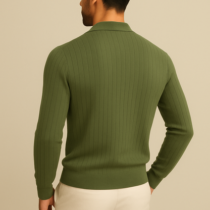 Jacob - Long Sleeve Knit Polo Shirt | By Julian & Claire Toronto