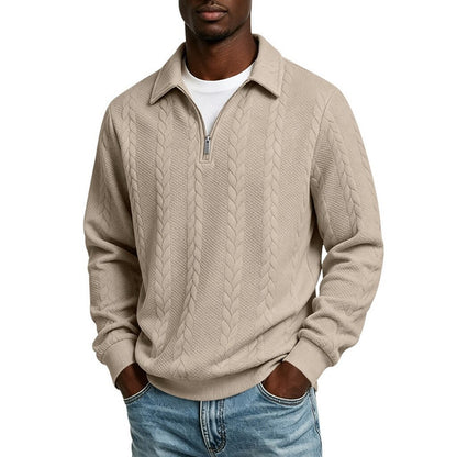 Alan - Jacquard Quarter-Zip Polo | By Julian & Claire Toronto