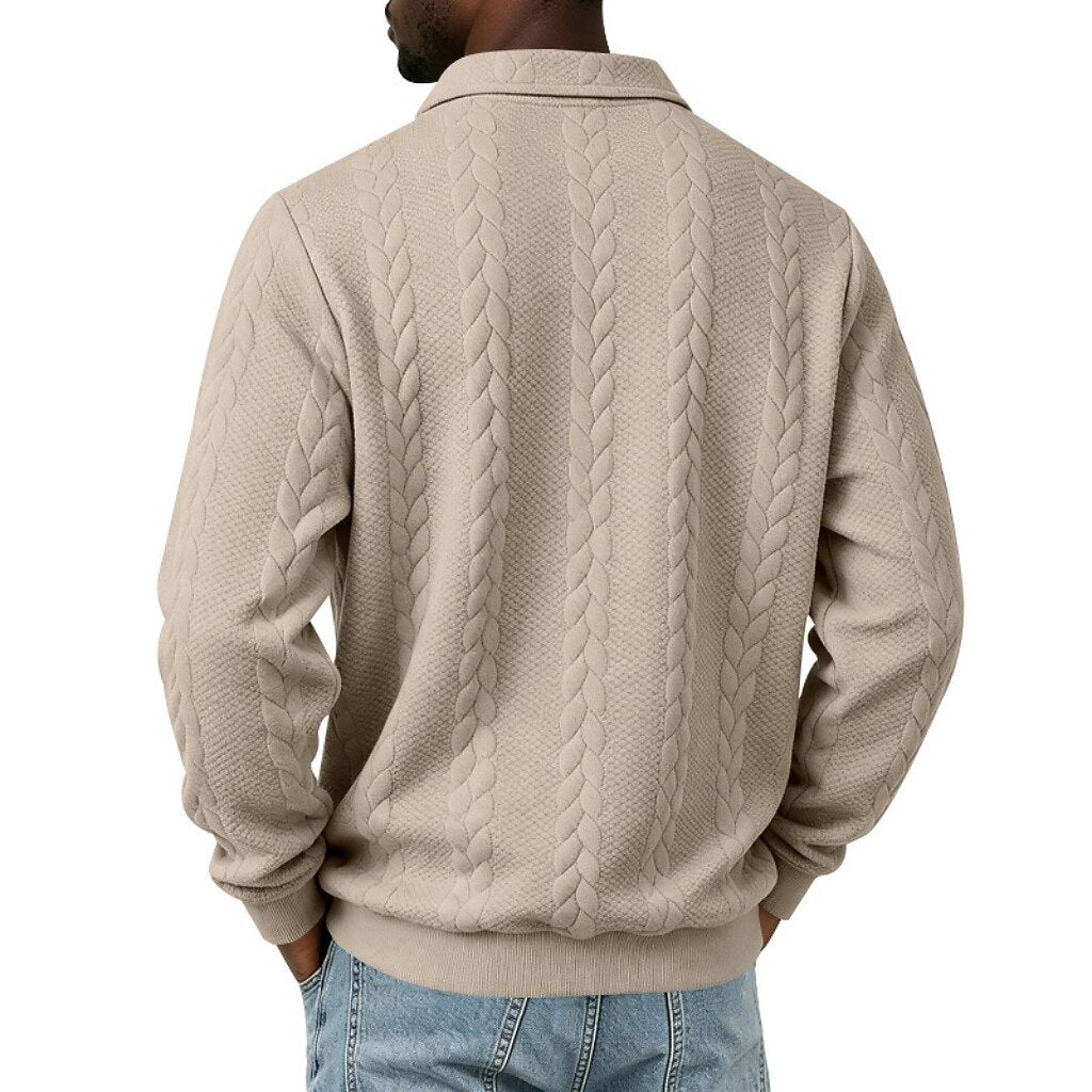 Alan - Jacquard Quarter-Zip Polo | By Julian & Claire Toronto