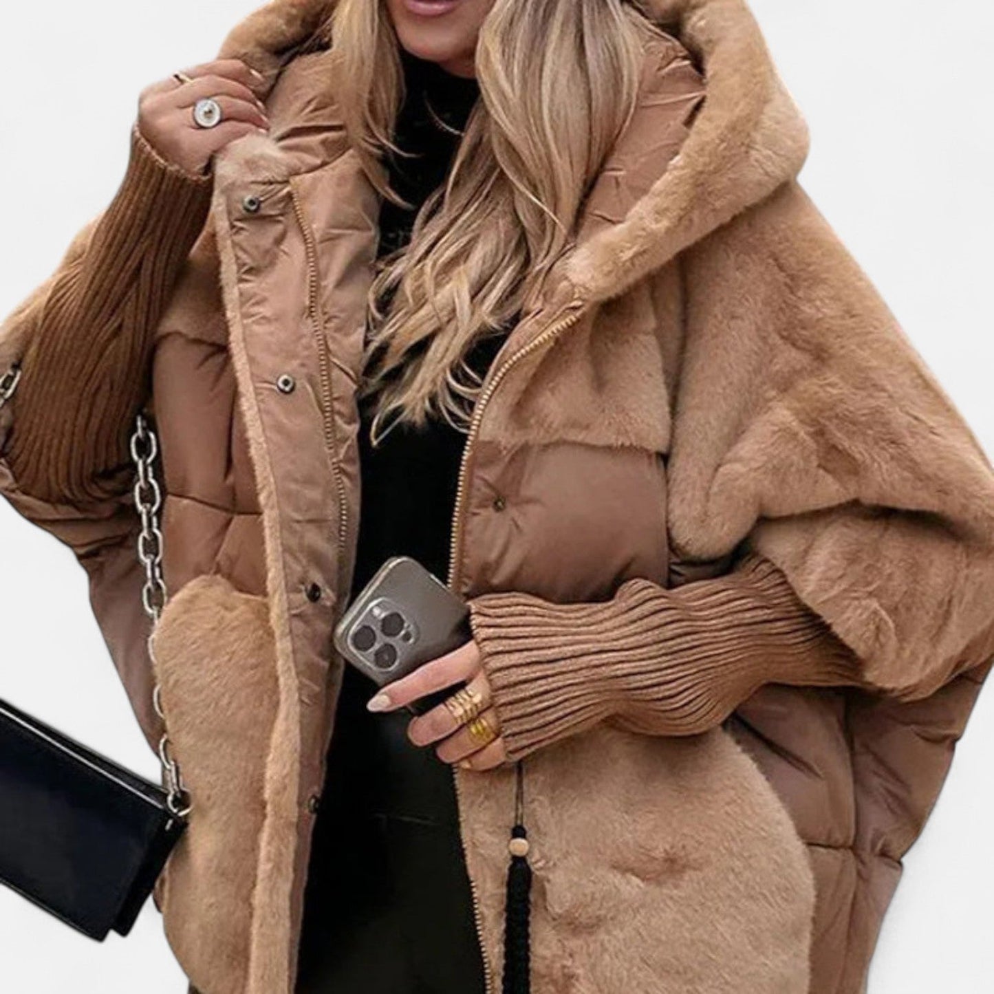 Alice - Oversized Hooded Patchwork Puffer Jacket | By Julian & Claire Toronto
