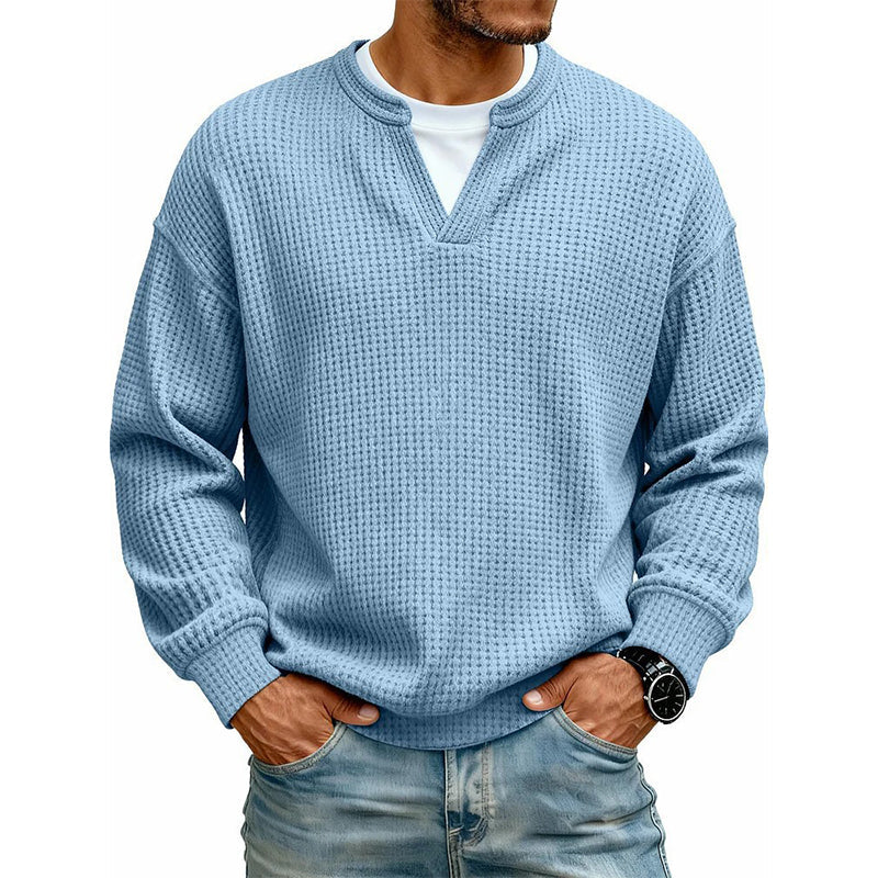 Byron - Refined Waffle Knit Pullover | By Julian & Claire Toronto