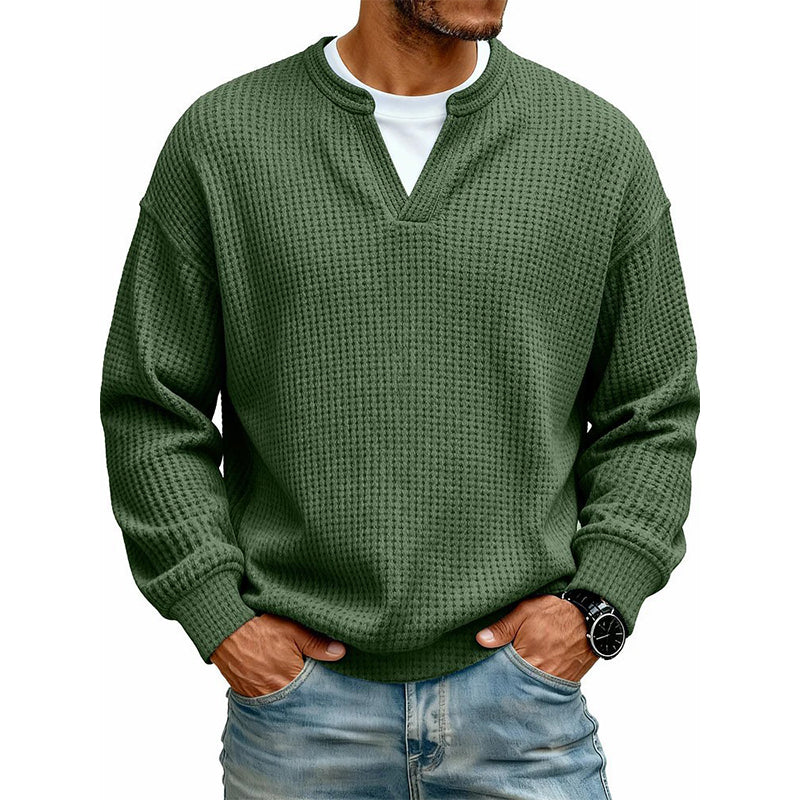 Byron - Refined Waffle Knit Pullover | By Julian & Claire Toronto