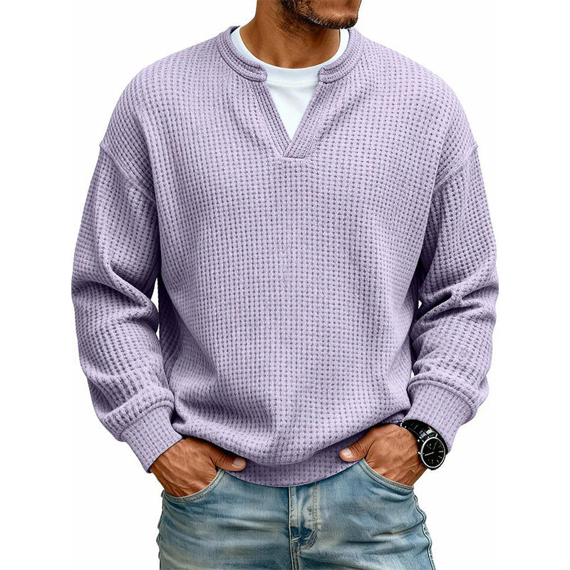 Byron - Refined Waffle Knit Pullover | By Julian & Claire Toronto