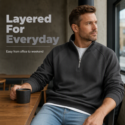 Cain - Classic Half-Zip Pullover | By Julian & Claire Toronto