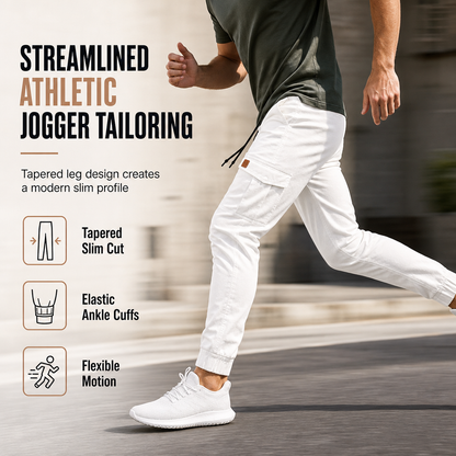 Bruno - Modern Slim Fit Cargo Joggers | By Julian & Claire Toronto