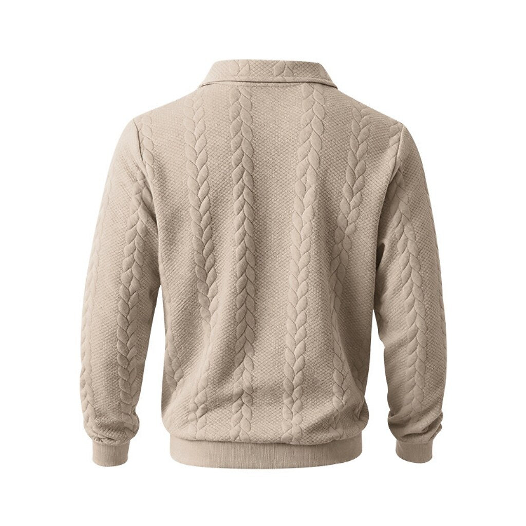 Alan - Jacquard Quarter-Zip Polo | By Julian & Claire Toronto