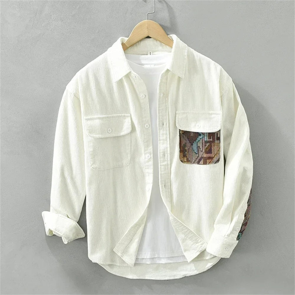 Mercer - Textured Patchwork Button-Up Shirt | By Julian & Claire Toronto
